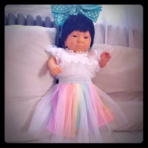 Pastel Rainbow Skirt NWOT Tulle Overlay 18 months